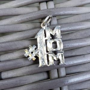 Vintage 1960's Sterling Silver #1 Mom Pendant